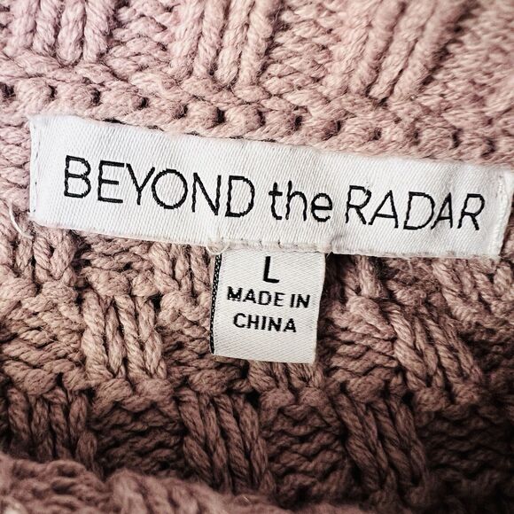 Beyond the Radar Purple Tight Knit Fringed Cozy Fall / Winter Sweater ~ Large - Picture 8 of 9